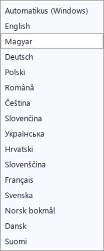 A 15 nyelv kiválasztása